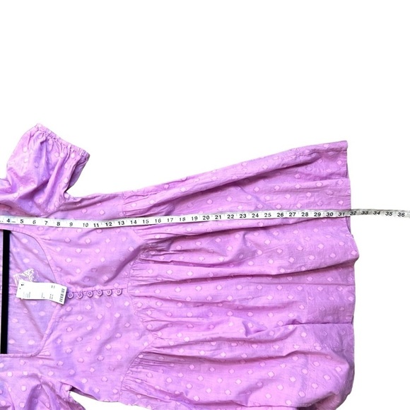 Urban Outfitters UO Maci Polka Dot Mini Dress Puff Sleeve Lilac - Picture 14 of 14